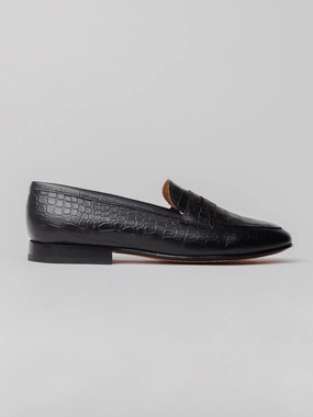 Wearing Loafers Without San Penny Loafer - Black
