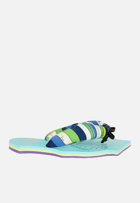 Fashioned Rubber Flip Flops Iride Print Scuba Sandals