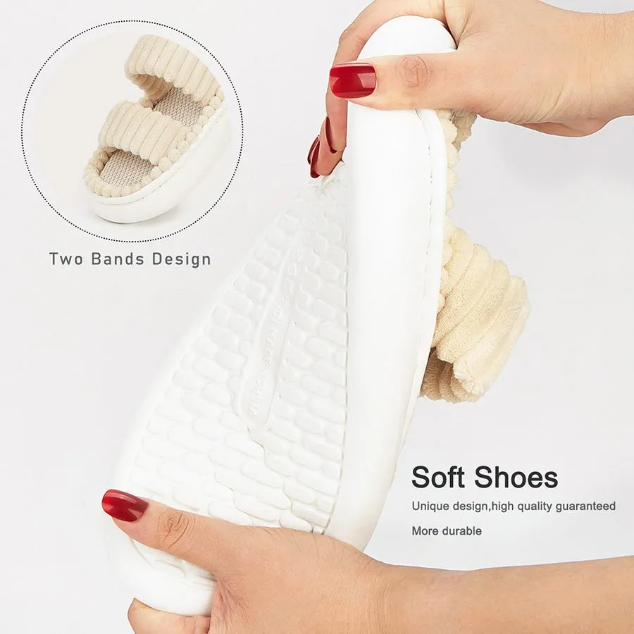 Sandals Slides Shoes Womens with Double Strap Slippers Spa