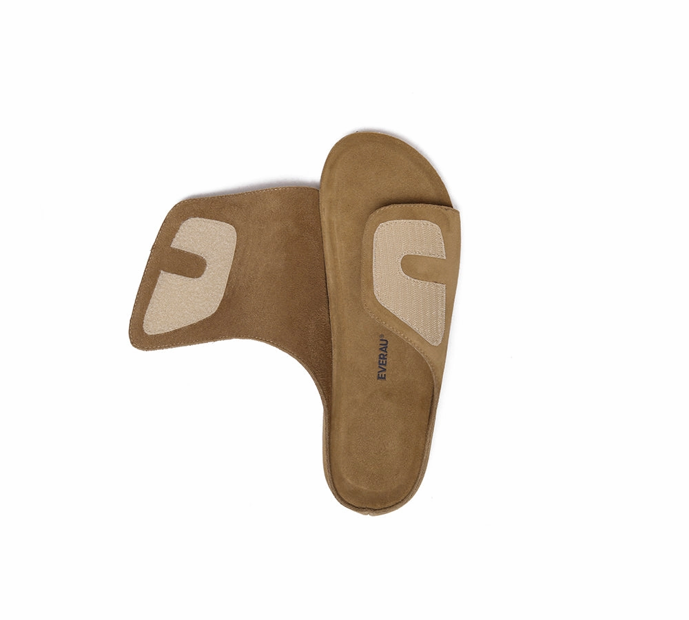 Freda Salvador Sandals EVERAU Men Adjustable Embossed Slip-on Summer Slides Justice