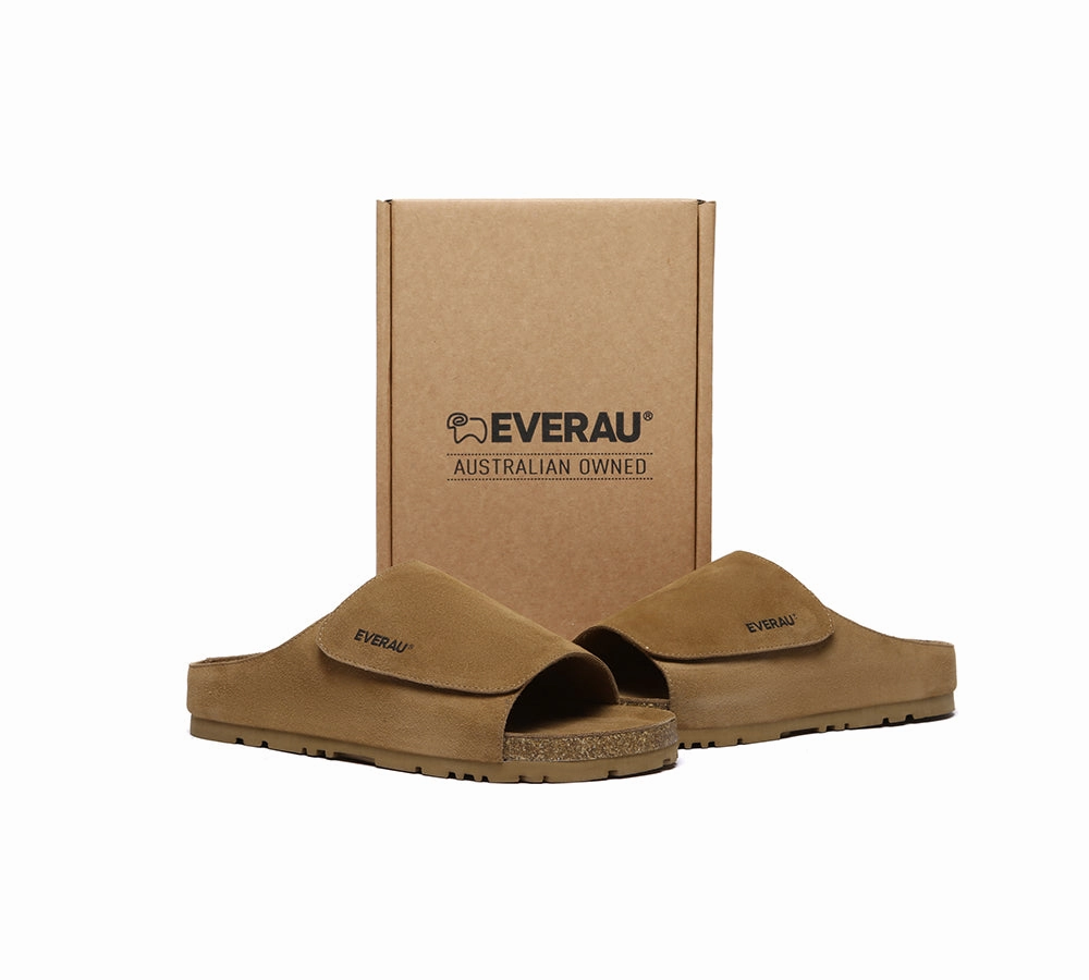 EVERAU Men Adjustable Embossed Slip-on Summer Slides Justice Adidas Sandals