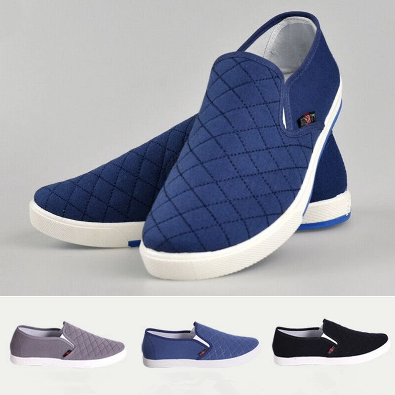 2015 New Wholesale Spring Fashion Men Casual Flats Canvas Driving Slip-on Shoes Comfortable Male Loafers Size 41-44 Flat Track Steel Shoe