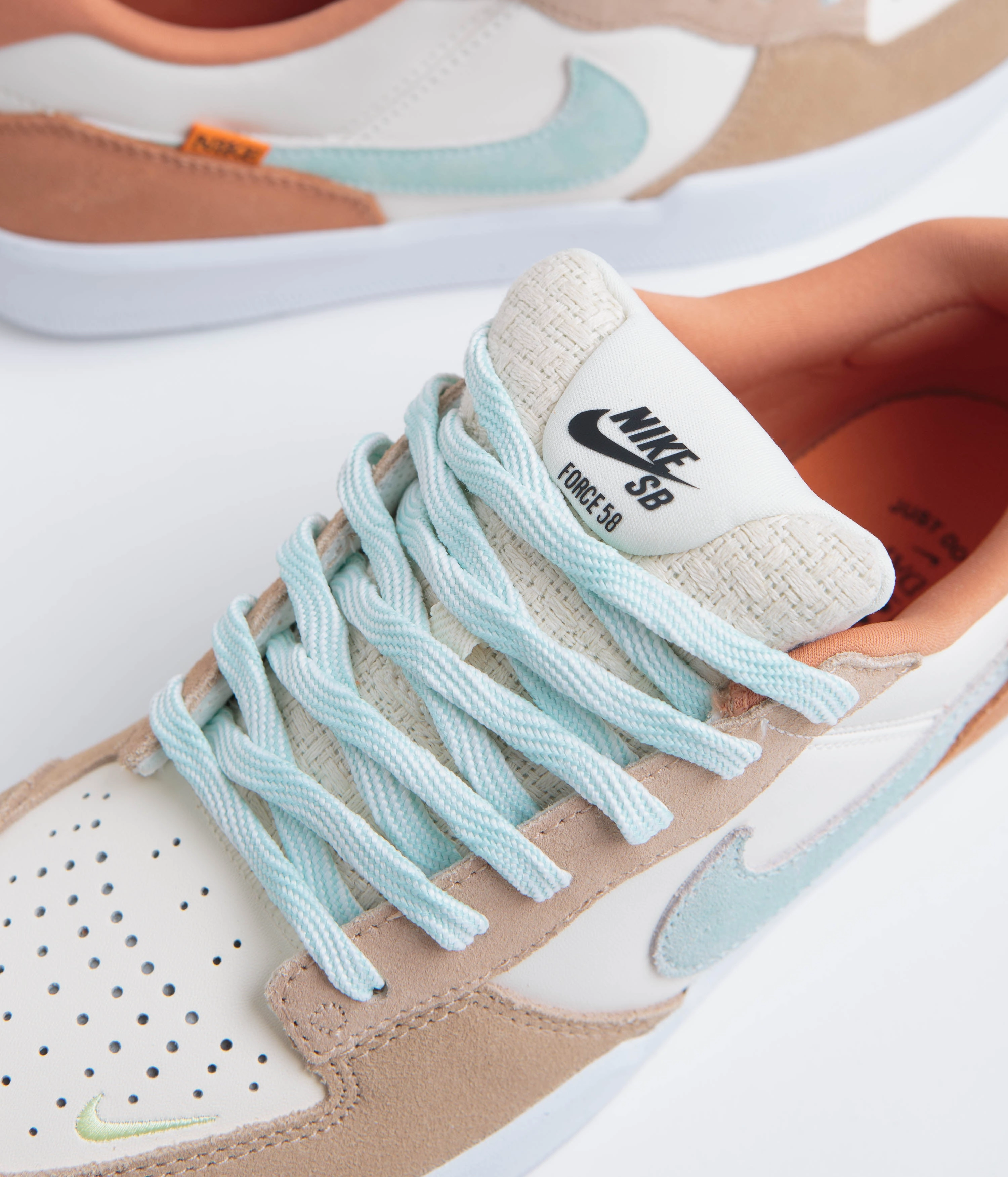 Asics Narrow Shoes Nike SB Force 58 Shoes - Pale Ivory / Jade Ice - White - Hemp