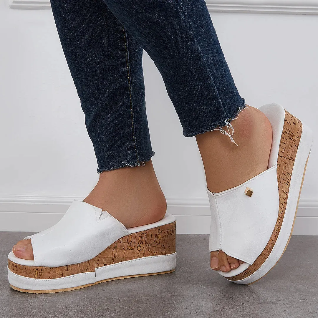 Shanon - Comfortabele sandalen zonder veters met kurken voetbed Sleehakken met plateau Emu Slippers