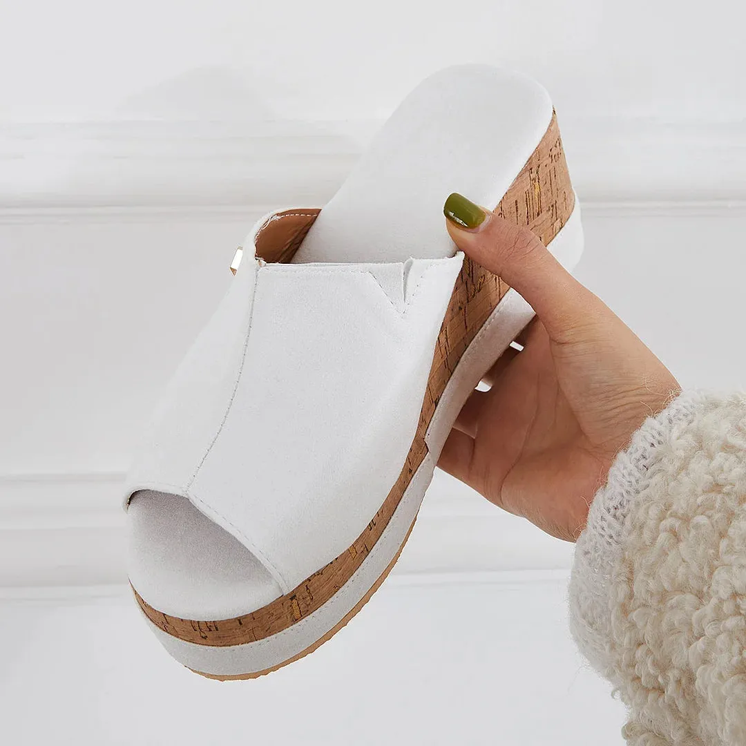 Most Supportive Slippers Shanon - Comfortabele sandalen zonder veters met kurken voetbed Sleehakken met plateau