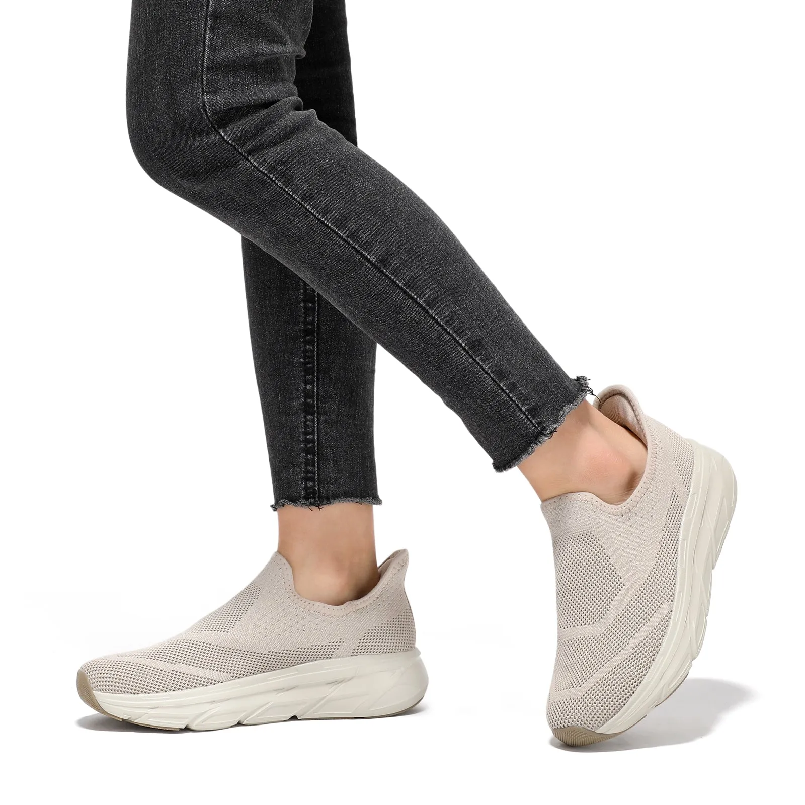 Cross Shield Silver Program STQ Maternity Walking Shoes Womens Slip on Sneaker