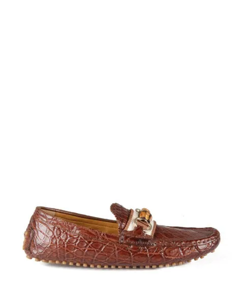 Gucci Dark tan crocodile leather bamboo detail driving shoes Skechers Arch Fit Inspire Crochet Slip-on Loafers - Venice