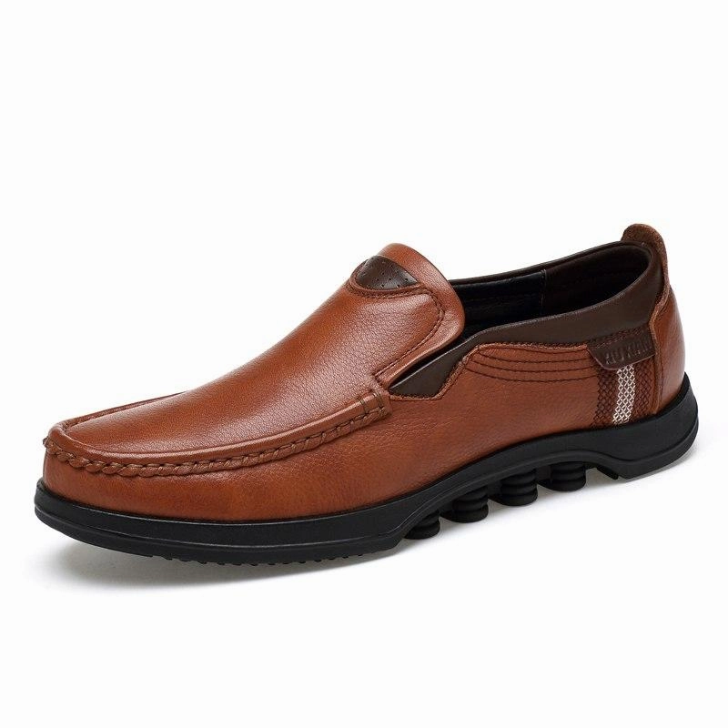 Shoes - Plus Size Top Men Genuine Leather Flat Comfy Shoes Best Flat Shoes For Travel