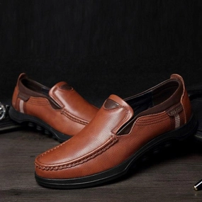 Shoes - Plus Size Top Men Genuine Leather Flat Comfy Shoes Flat Shoe Dancing
