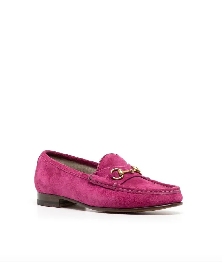 Gucci Deep pink suede anniversary 1953 loafers The Real Real Loafers