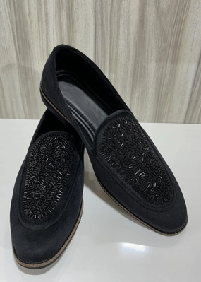 Loafers Vibram BLACK SUEDE SHOES FOR MEN