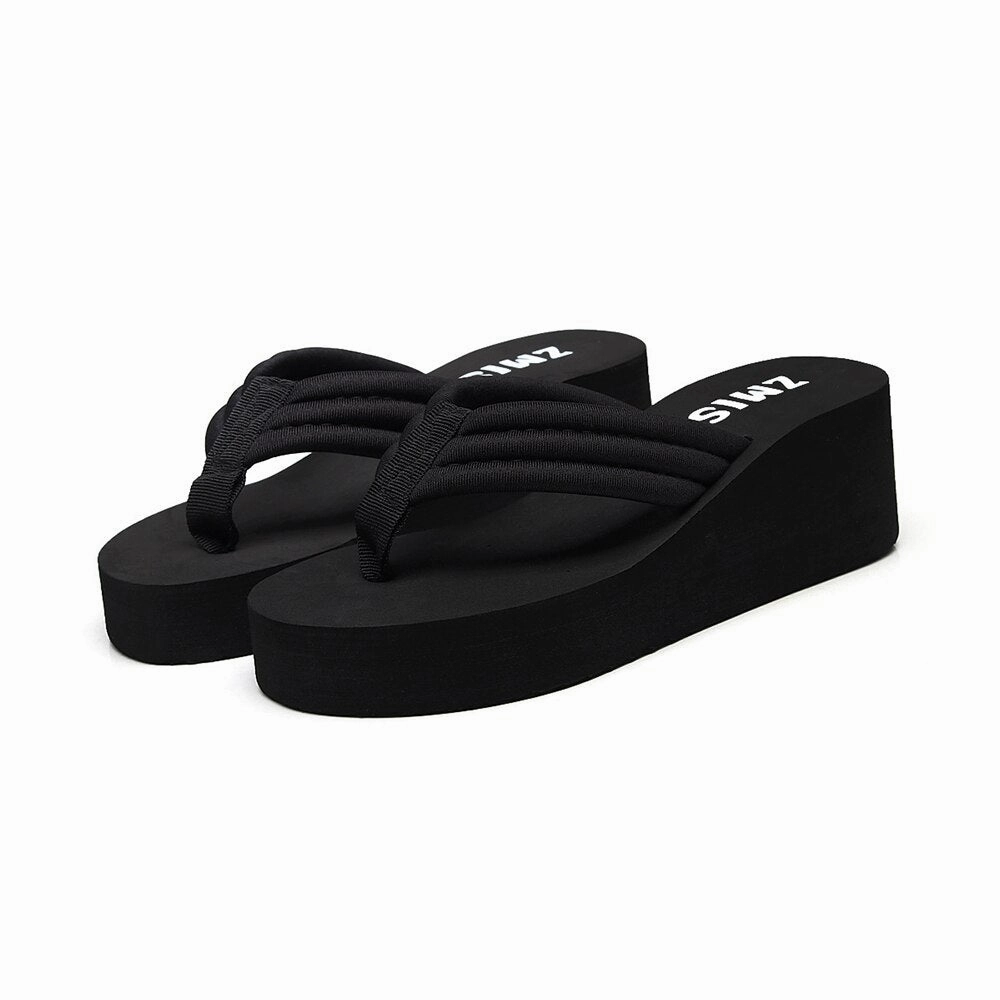 Sandals Woman Summer 2022 Flip Flops Platform Beach Slippers Cute Shoes Outside Wedges Sandals 6Cm Woman Slides Flip Flops Brazil Flag