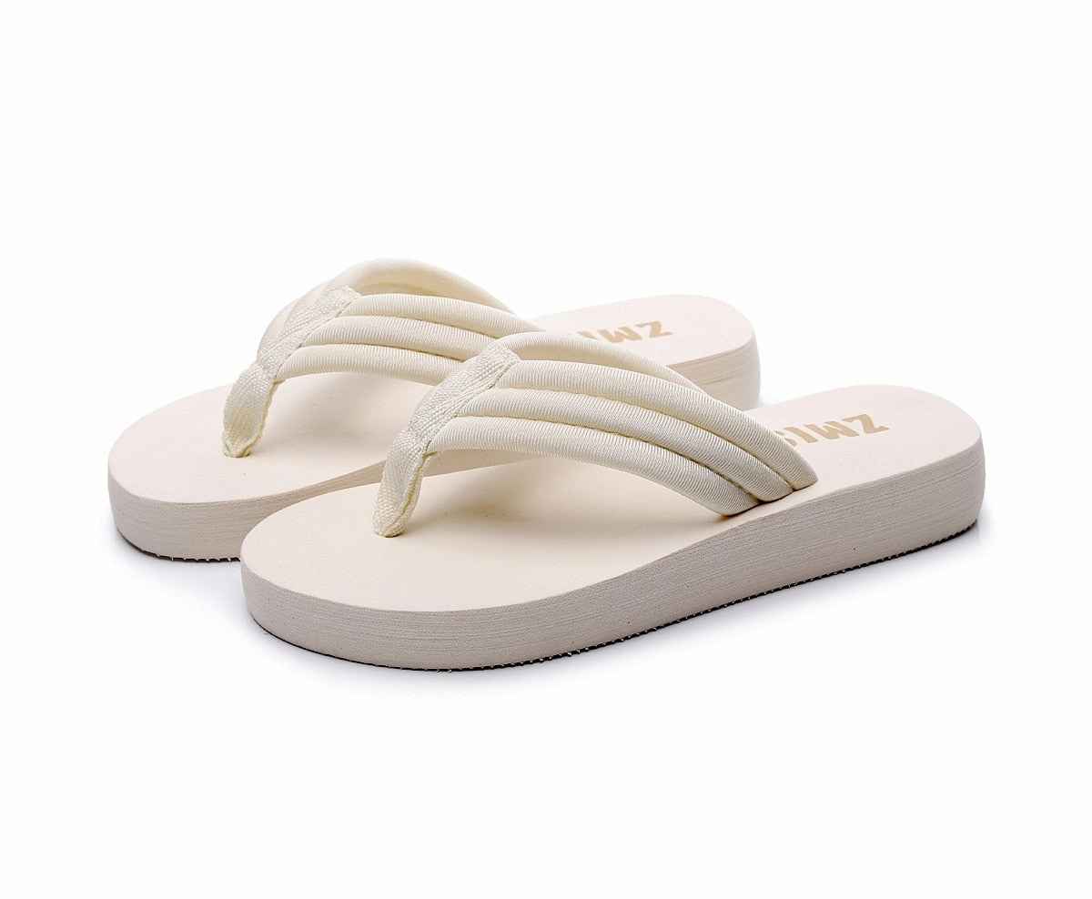 Sandals Woman Summer 2022 Flip Flops Platform Beach Slippers Cute Shoes Outside Wedges Sandals 6Cm Woman Slides Flip Flops With Heel Support