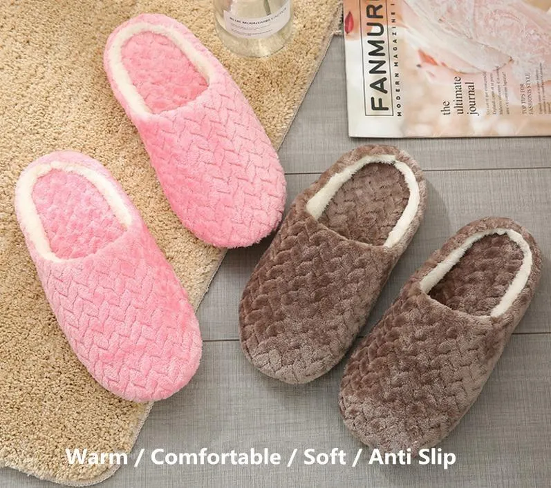 Shower Slippers Target Womens's plush warm house shoes anti-slip wtinter indoor slippers closed toe