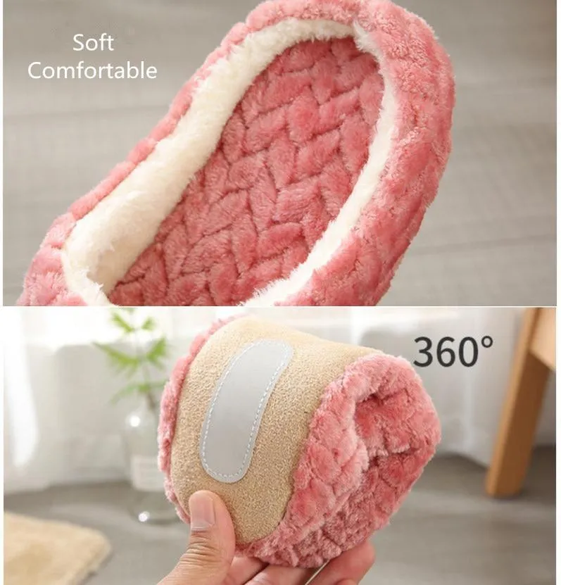 Slip Spirit Slippers Womens's plush warm house shoes anti-slip wtinter indoor slippers closed toe