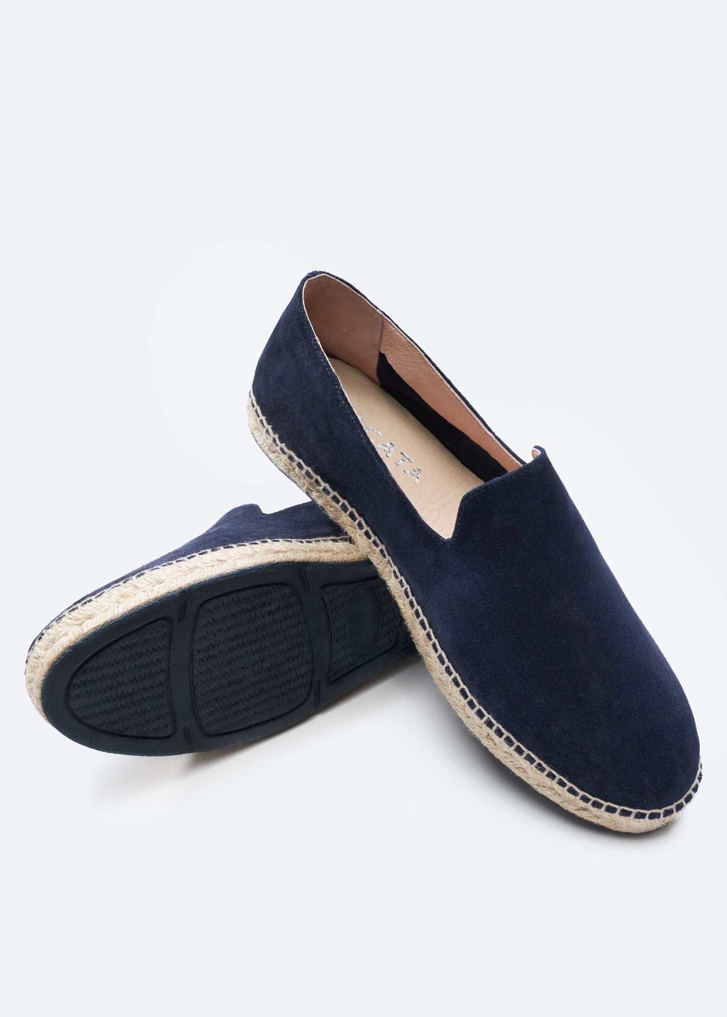 Capsasal Suede Men's Espadrille Flats Leather Mule Slides