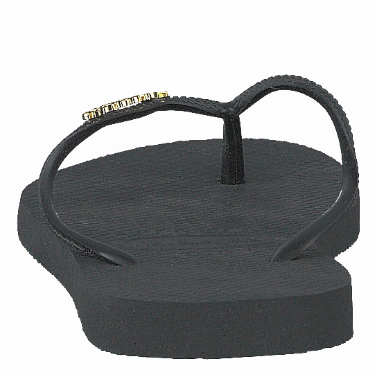 Sponge Flip Flops Slim Logo Metallic Black
