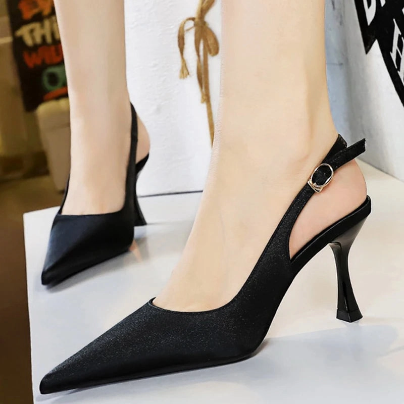 Comfortable Sandals Shoes Women Sandals Pointed Kitten Heels Summer Shoes Silks Pumps
