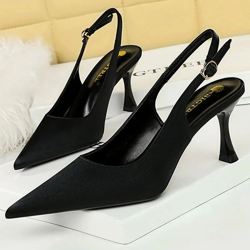 90s Platform Sandals Shoes Women Sandals Pointed Kitten Heels Summer Shoes Silks Pumps