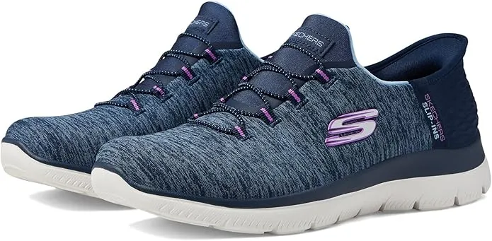 Skechers Womens Hands Free Summits Dazzling Haze Silver Sneakers Membership