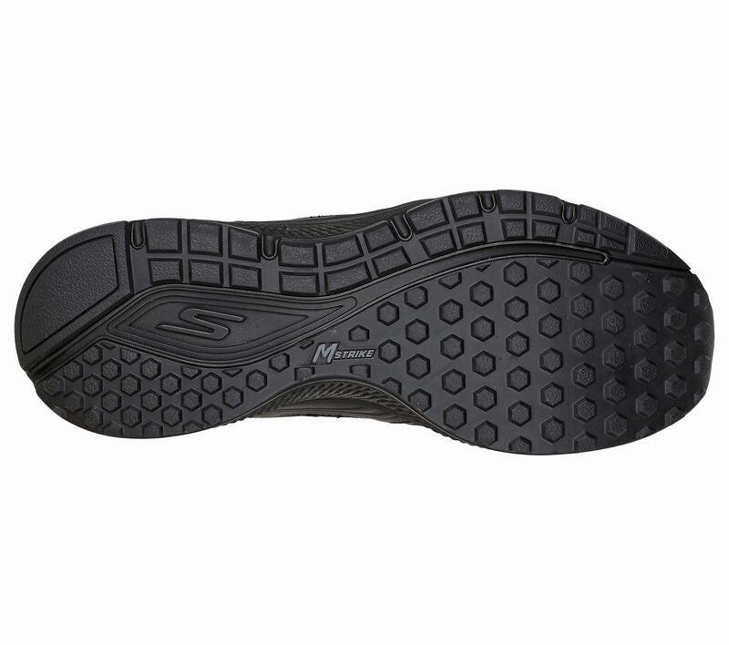 Memory Foam Running Shoes Skechers GO RUN Consistent - Up Time #:220085 Black Leather