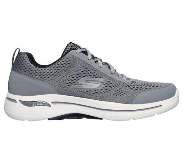 Skechers Men's GO WALK ARCH FIT IDYLLIC - 216116 Extra Wide Fit Grey/Navy Fresh Foam X Running Shoe