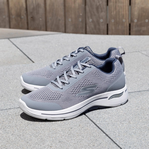 Spikes For Running Shoes Skechers Men's GO WALK ARCH FIT IDYLLIC - 216116 Extra Wide Fit Grey/Navy