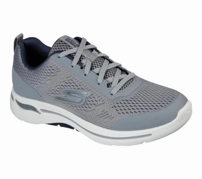Skechers Men's GO WALK ARCH FIT IDYLLIC - 216116 Extra Wide Fit Grey/Navy Running Shoes Torin