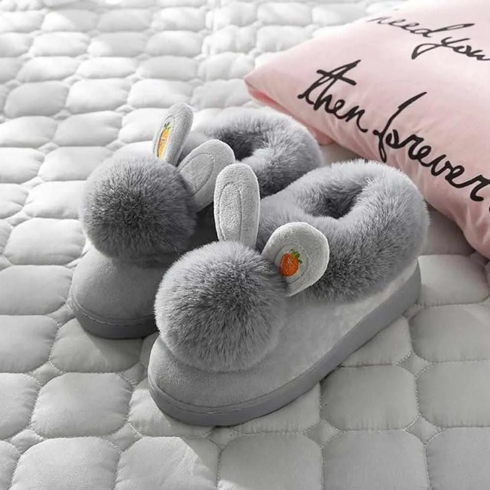 Sky Madrid Rabbit Ear Plush Slippers Bathrobe Slippers