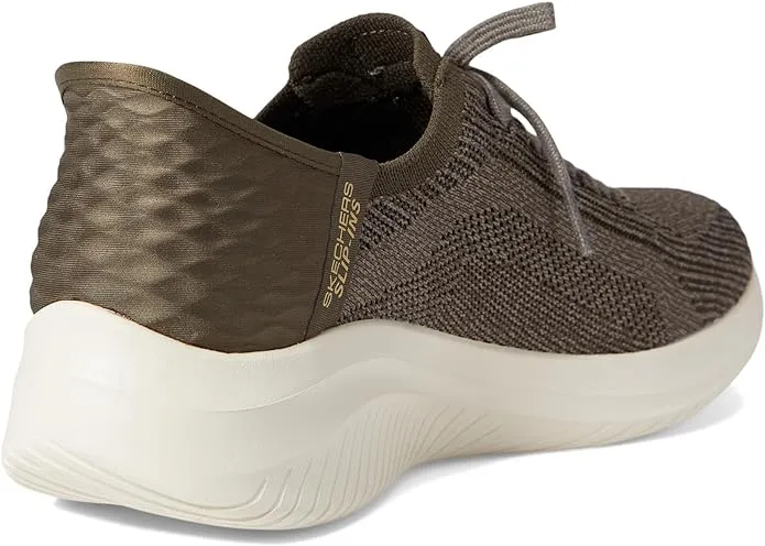 Skechers Womens Martha Stewart Ultra Flex 3.0 Slip ins Daylight Genuine Leather Sneakers