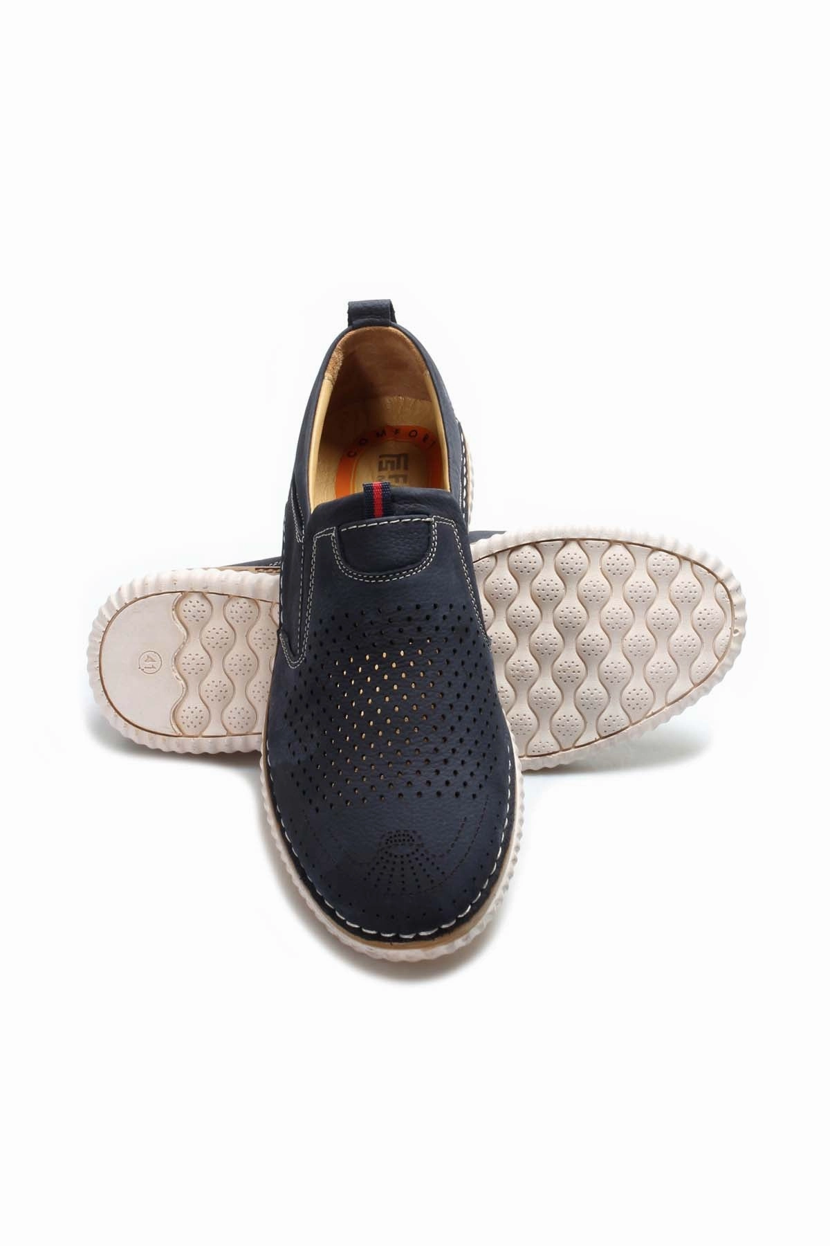 FST Genuine Leather Men's Casual Shoes 662MA45 Navy Nubuck - Belleville Cheap Business Casual Shoes