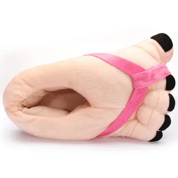 Slippers Novelty Big Toe Home Indoor Cotton Shoe Slippers With Faux Fur