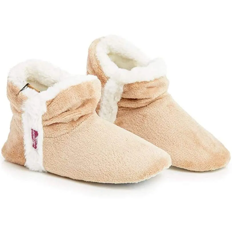 Dunlop Bootie Ankle Slippers Memory Foam Indoor Outdoor Shoes for Women Fleece Lined Sock Slippers