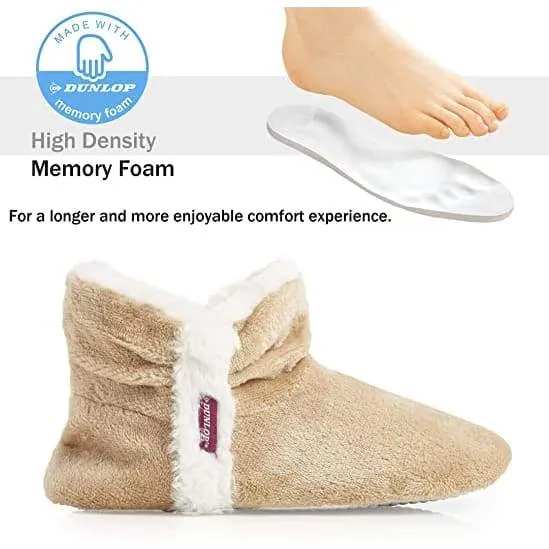 Oversized Slippers Dunlop Bootie Ankle Slippers Memory Foam Indoor Outdoor Shoes for Women