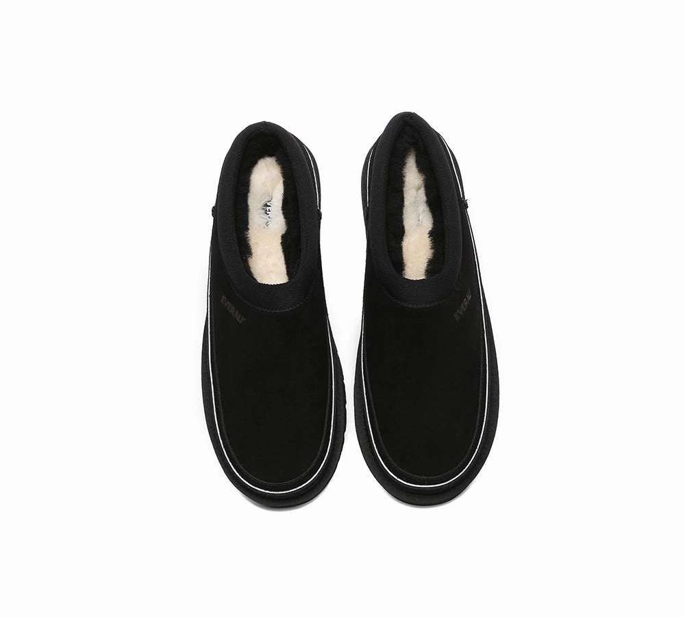 Bunny Slippers Dress To Impress Code EVERAU UGG Slippers Men Sheepskin Wool Casual Skaftafell