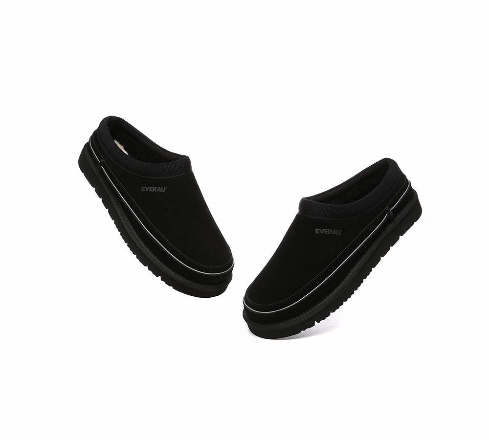 High Heel Mule Slippers EVERAU UGG Slippers Men Sheepskin Wool Casual Skaftafell