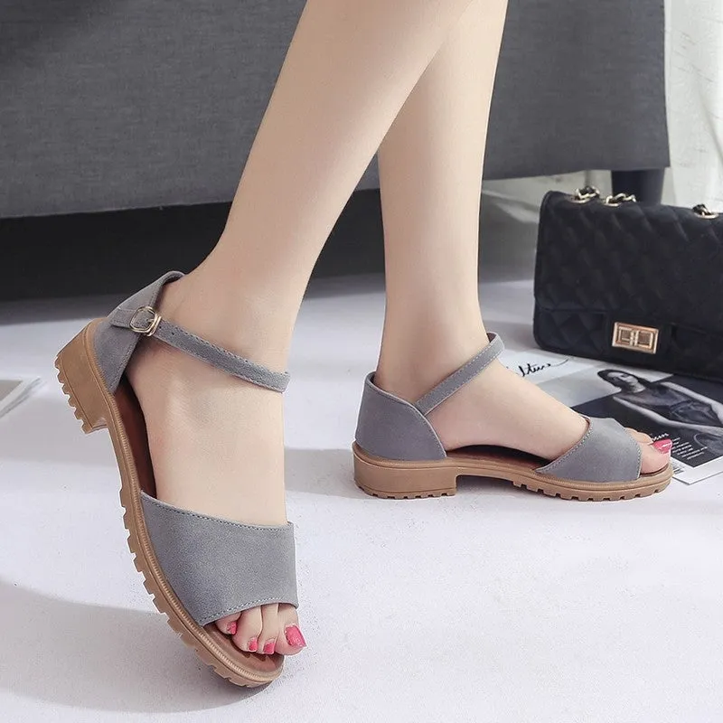 Silly Slippers Women's Fashion Buckle Strap Heeled Sandals Slip-On Shoes  H1
