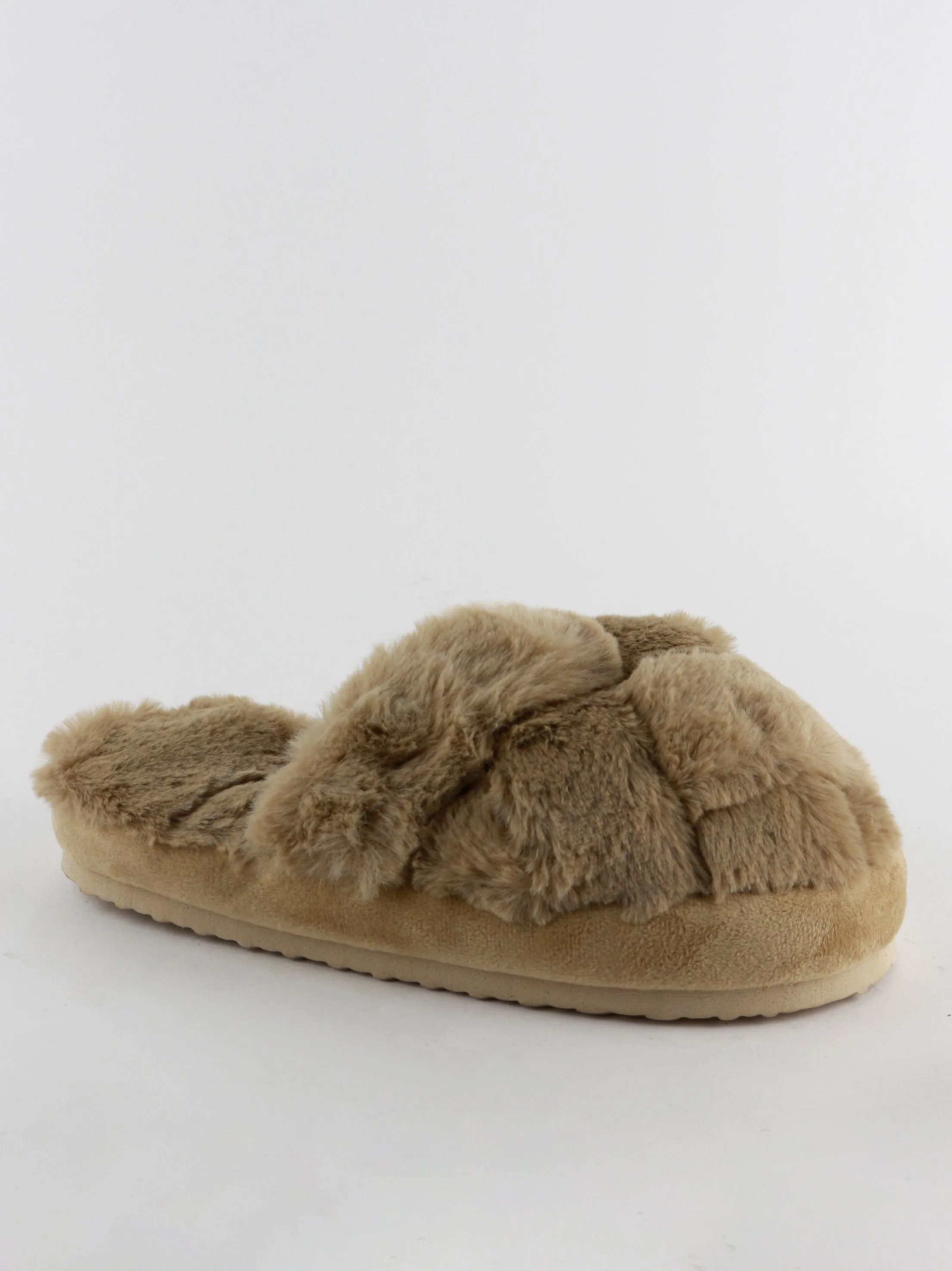 Foamtreads Slippers Women's Faux Furr Slippers,Beige