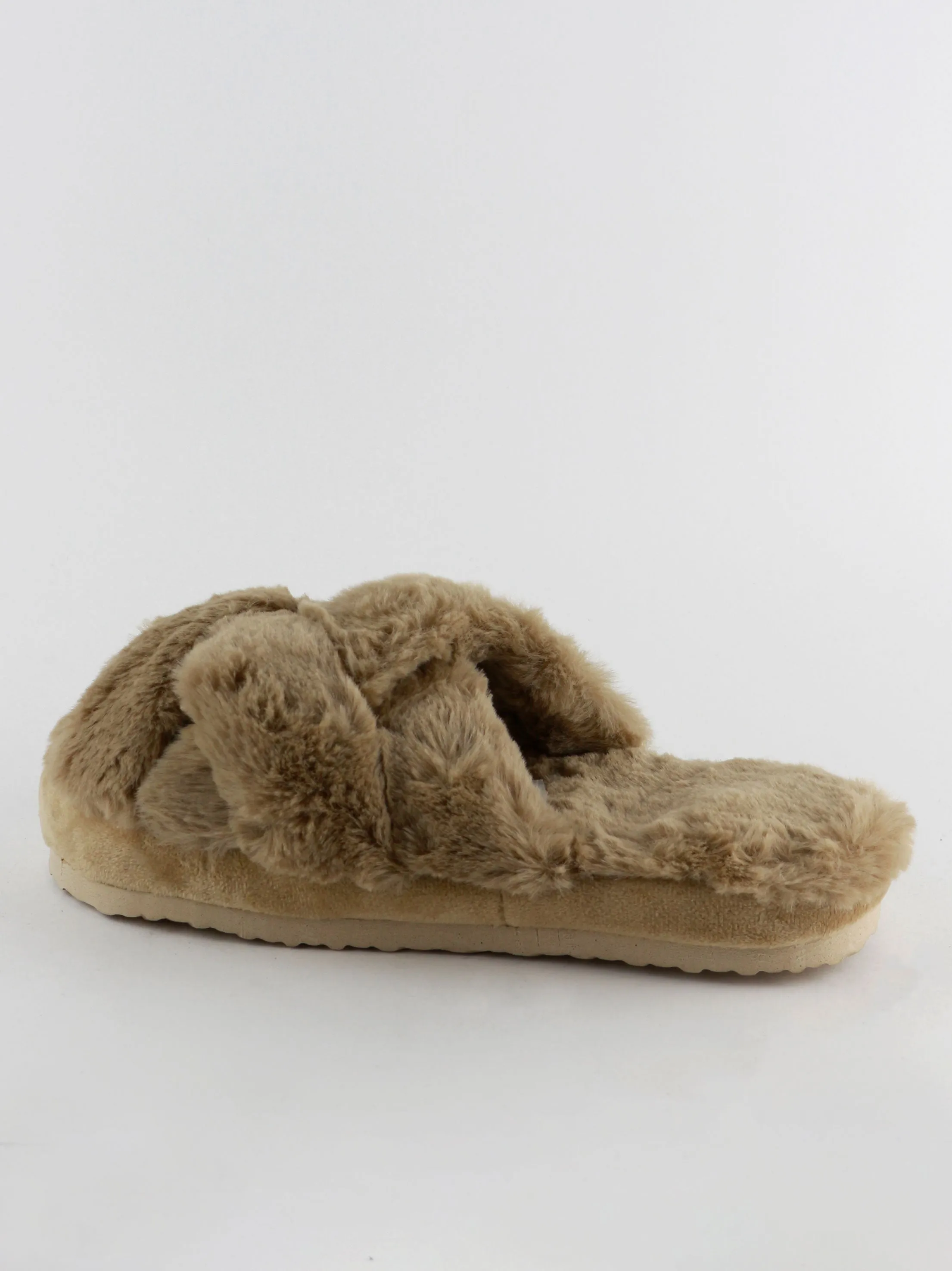 Women's Faux Furr Slippers,Beige Sequin House Slippers