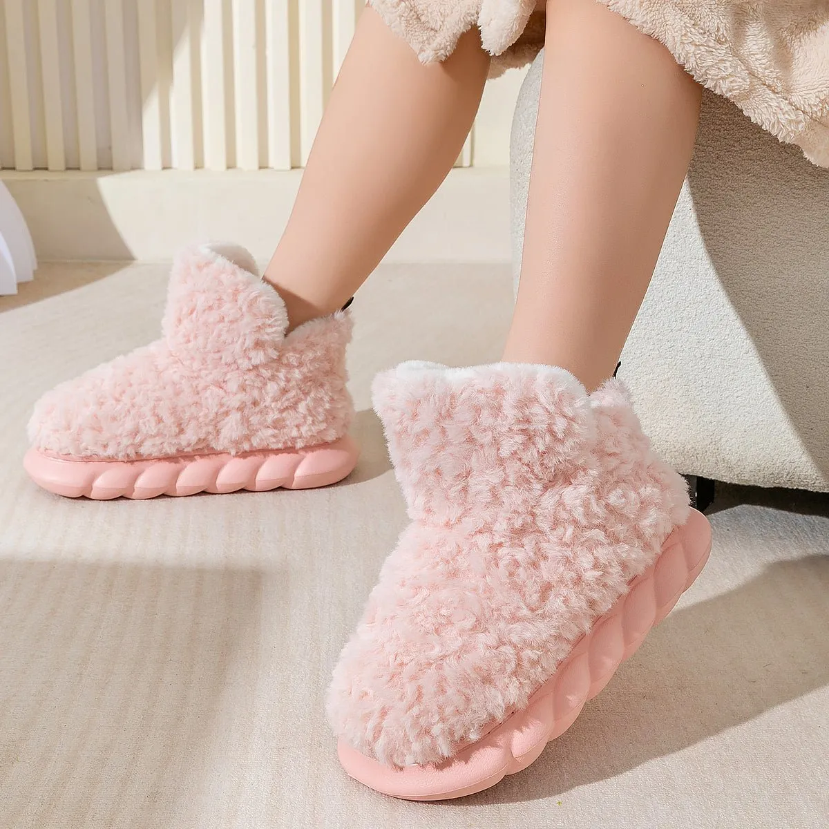 Womens Cute Fuzzy Slipper Boots North Face Snow Slippers