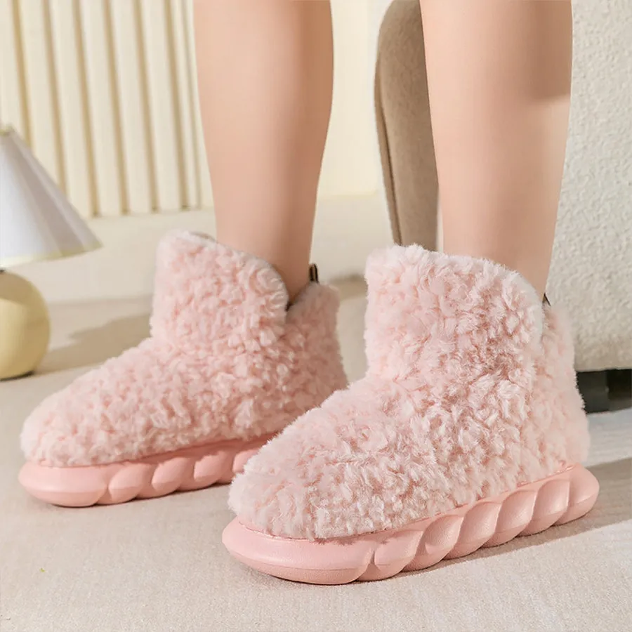Womens Cute Fuzzy Slipper Boots Safe Slippers For Seniors