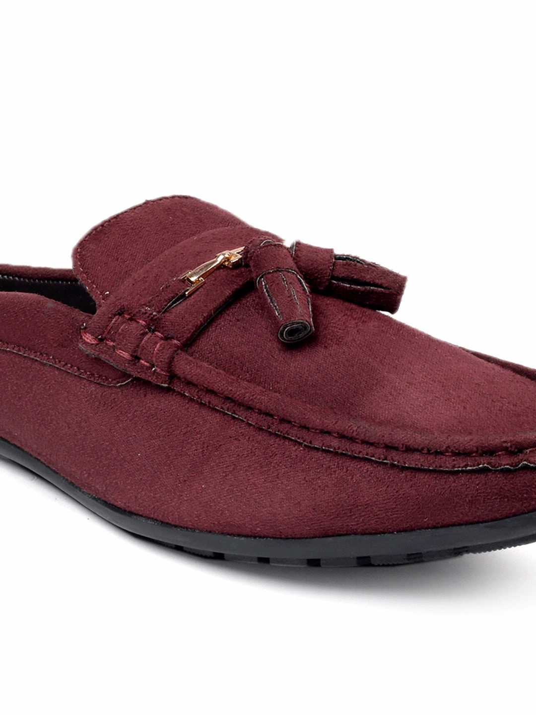 Bacca Bucci JAMBOREE Fashion Mules/Clogs/Backless Loafers for Party/Travel/Office-Velvet Maroon Doc Martens Tassel Loafers