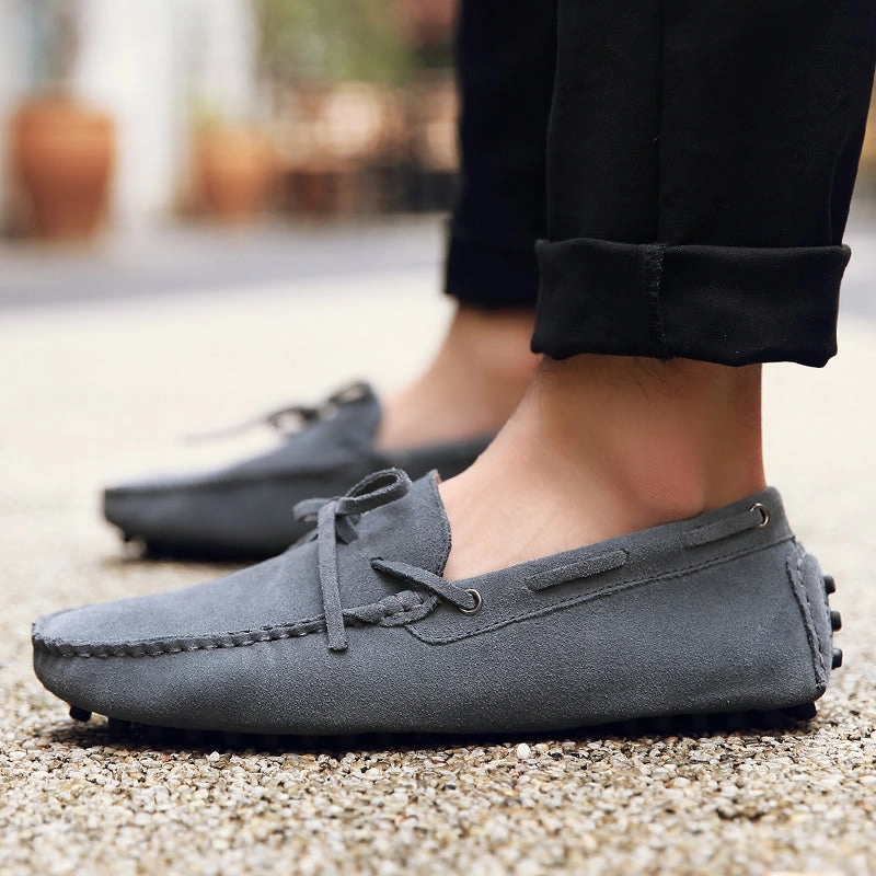 Men Casual Suede Genuine Leather Slip-On Shoes Shoes For Both Wear