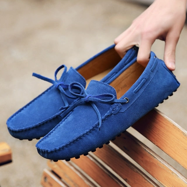 Vibram Wear Shoes Men Casual Suede Genuine Leather Slip-On Shoes
