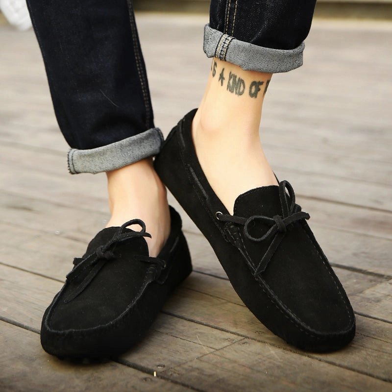 Men Casual Suede Genuine Leather Slip-On Shoes Villain Casual Slip On Skate Shoe