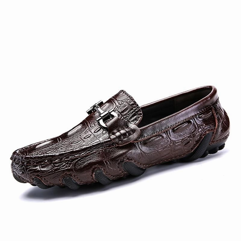 Luxury Genuine Leather Slip-on Men's Loafers Boat Shoes Vintage Loafers