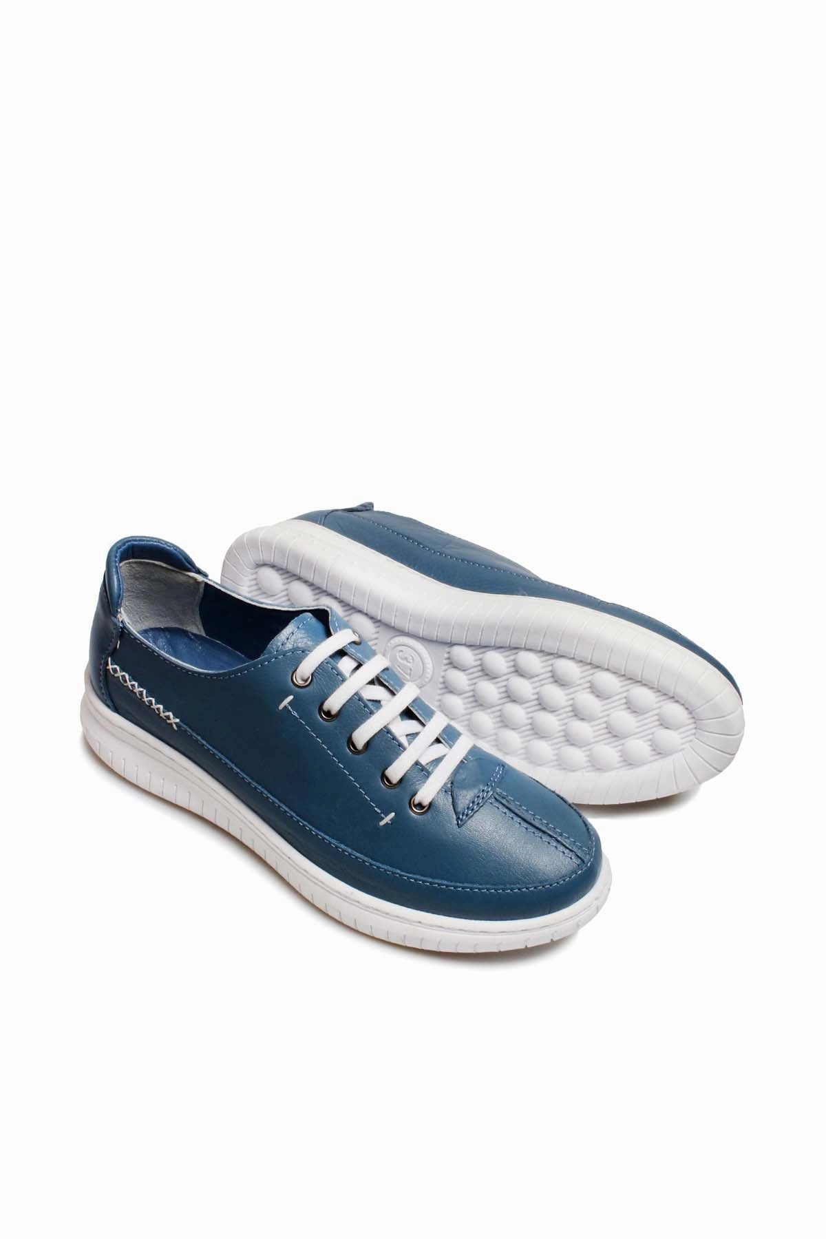 FST Genuine Leather Women's Casual Shoes 583ZA402 Blue - Moerdijk Lacoste Carnaby Paris Casual Shoes