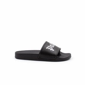 Palm Angels Pool Slider in Black Buckle Strap Sandals