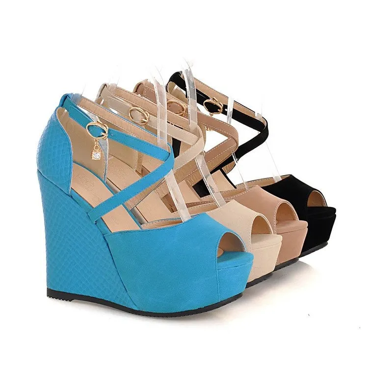Peep Toe Women's High Heel Platform Wedges Sandals Sandals Bahamas All Inclusive