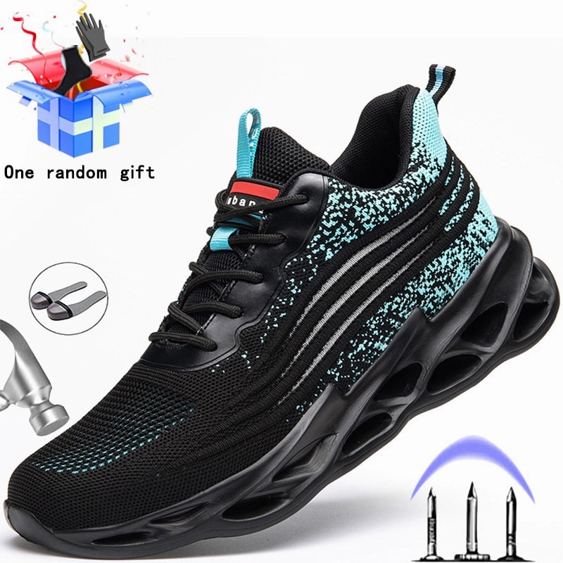 Sneakers Anti-puncture Work Shoes Men Steel Toe Shoes Footwear Lake Flat Pedal Shoe